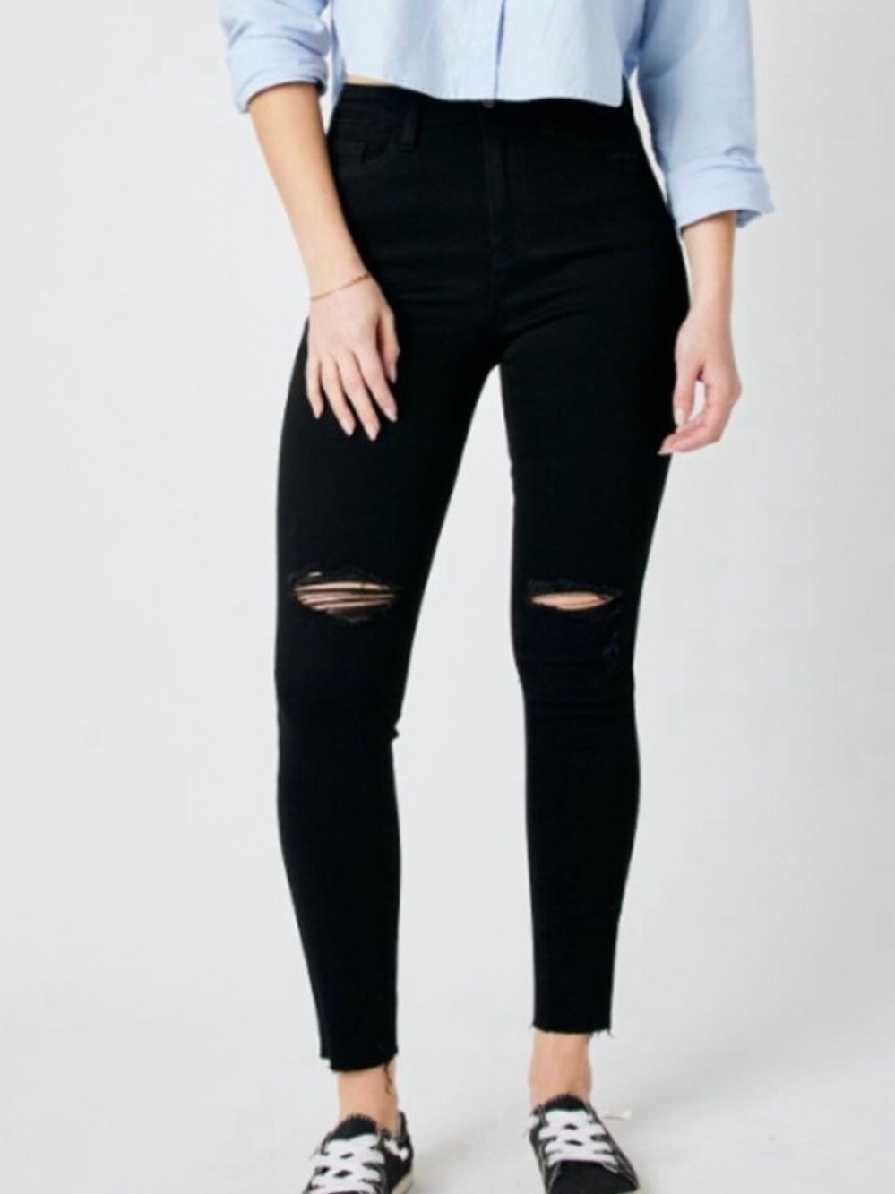 Judy Blue Black High-Rise Distressed Jeans